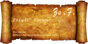 Zsigó Ferenc névjegykártya