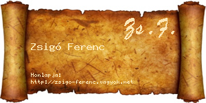 Zsigó Ferenc névjegykártya