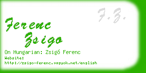ferenc zsigo business card